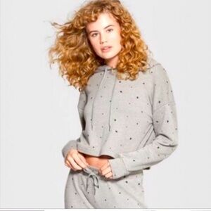 Wild Fable Gray Crop Top Hoodie